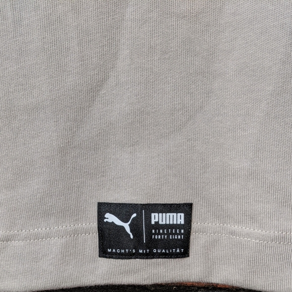 Puma Premium Men's L Oversized Boxy Natural Dye Heavyweight Cotton Tee Cool Grey - Picture 5 of 6